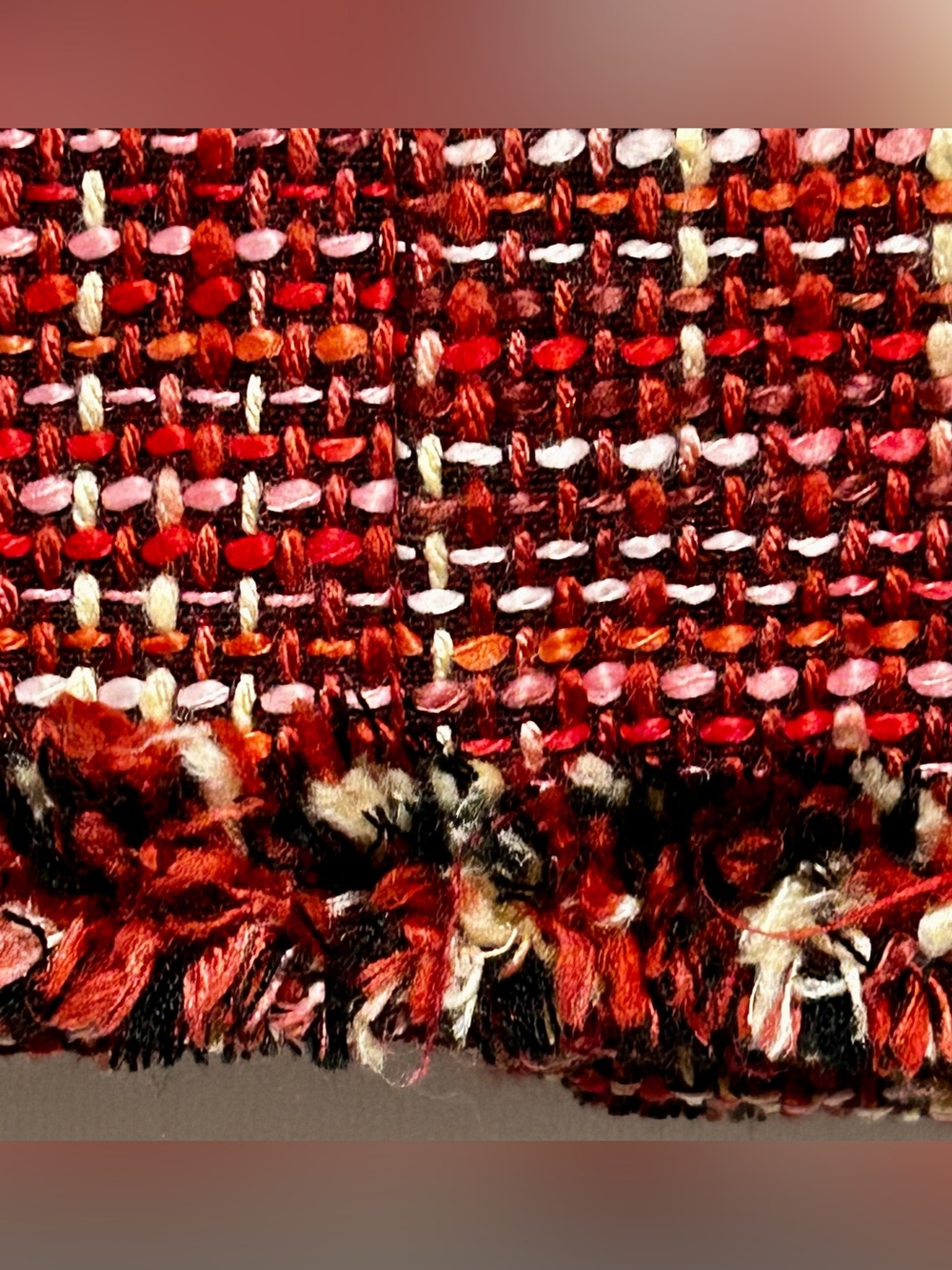 Vintage Rafaella Red Tweed Fringe Jacket - Picture 6 of 7